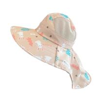 Chapéu De Sol Infantil Anti-UV Com Apito Para Meninas E Meninos, Proteção Para Pescoço E Orelhas,