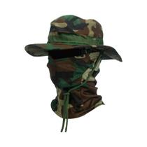 Chapéu De Sol Masculino De Aba Larga 2 Peças/Conjunto Balaclava Boonie Para Caminhadas, Camping E