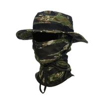 Chapéu De Sol Masculino De Aba Larga 2 Peças/Conjunto Balaclava Boonie Para Caminhadas, Camping E