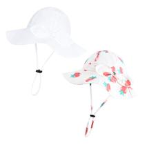 Chapéu de sol para bebês DANMY UPF 50+ com aba larga ajustável 12-24M