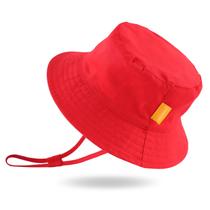 Chapéu de sol para bebês JANGANNSA de algodão respirável vermelho 46cm