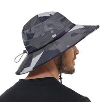 Chapéu de sol Rosoz Wide Brim respirável UPF 50+ Camo Grey Chapéu de sol Rosoz Wide Brim respirável UPF 50+ Camo Grey