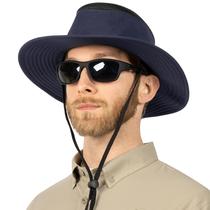 Chapéu de Sol SUN CUBE com Aba Larga e Proteção UV Azul-Marinho