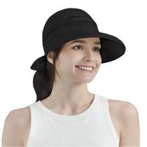 Chapéu de sol SUN CUBE feminino com proteção UV para uso externo preto