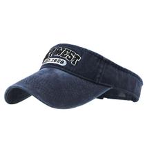 Chapéu de sol unissex vazio superior viseira de lona lavada boné bordado externo ajustável Chapéu de sol unissex vazio superior viseira de lona lavada boné bordado externo ajustável