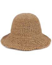 Chapéu de sol Voilipex feminino de aba larga, palha dobrável, cáqui