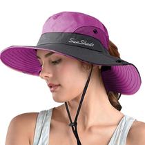 Chapéu de sol ZOORON Ponytail Safari com proteção UV de aba larga