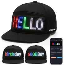 Chapéu de tela LED SZKUZMA programável com controle inteligente de aplicativos Chapéu de tela LED SZKUZMA programável com controle inteligente de aplicativos