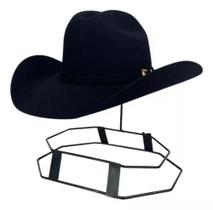 Chapéu De Usar No Rodeio Country Arizona Pralana Aba 10 Feltro 100% Lã Preto Confortável - REF:12403