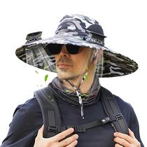 Chapéu de ventilador de aba larga movido a energia solar PRYZALO para homens e mulheres Chapéu de ventilador de aba larga movido a energia solar PRYZALO para homens e mulheres