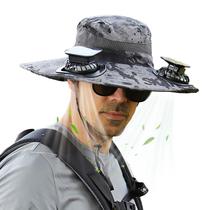 Chapéu de ventilador de aba larga movido a energia solar PRYZALO para homens e mulheres Chapéu de ventilador de aba larga movido a energia solar PRYZALO para homens e mulheres