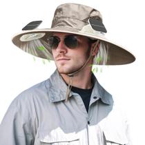 Chapéu de ventilador movido a energia solar InKarts Wide Brim UPF 50+ Sun Hat
