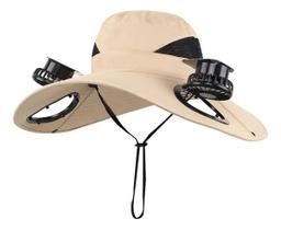 Chapéu de Ventilador Solar de Aba Larga Recarregável USB Dupla Ventilação e 3 Velocidades Ideal para Pesca Ciclismo Camping e Atividades ao Ar Livre Chapéu de Ventilador Solar de Aba Larga Recarregável USB Dupla Ventilação e 3 Velocidades Ideal para Pesca Ciclismo Camping e Atividades ao Ar Livre