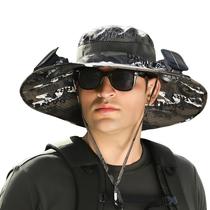 Chapéu de ventilador solar OKIEBUG UPF50+ Sun Bucket Hat Army Green