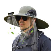 Chapéu de ventilador solar PRYZALO Wide Brim para homens e mulheres Sun Bucket Chapéu de ventilador solar PRYZALO Wide Brim para homens e mulheres Sun Bucket