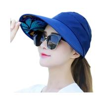 Chapéu De Verão Com Aba Larga Para Proteção Solar Feminino, Dobrável, Visor De Praia, Proteção UV,