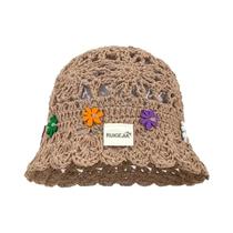 Chapéu De Verão Feminino Coreano Feito À Mão Com Decoração De Flores, Chapéu De Sol Respirável