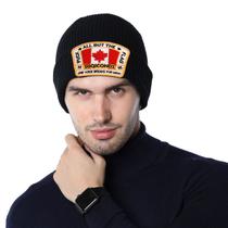 Chapéu DSQIconsDSS tricotado de algodão preto quente 104g para homens Chapéu DSQIconsDSS tricotado de algodão preto quente 104g para homens