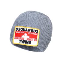 Chapéu DSQUAREDS tricotado de algodão cinza quente 109g para homens Chapéu DSQUAREDS tricotado de algodão cinza quente 109g para homens