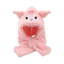 Chapéu e Cachecol de Veludo Quente para Crianças - Kuromi Anime com Capuz