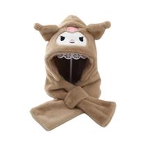 Chapéu e Cachecol de Veludo Quente para Crianças - Kuromi Anime com Capuz
