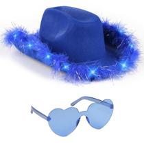 Chapéu e óculos de cowboy Funcredible Blue Light Up para meninas