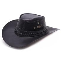 Chapéu Em Couro Modelo Diferenciado Com Detalhes Modelo Australiano Cowboy Envio Imediato