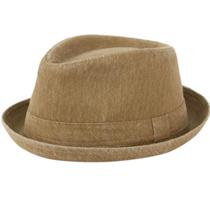 Chapéu EPOCH de algodão vintage Fedora Brown pequeno médio