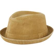 Chapéu EPOCH Fedora de algodão lavado vintage bronzeado grande GG Chapéu EPOCH Fedora de algodão lavado vintage bronzeado grande GG