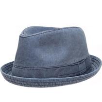 Chapéu EPOCH vintage de algodão lavado Fedora Navy pequeno/médio Chapéu EPOCH vintage de algodão lavado Fedora Navy pequeno/médio