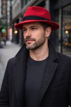 Chapéu Estilo Indiana Jones Cury Cor:Vermelho e pretoTamanho:Unico
