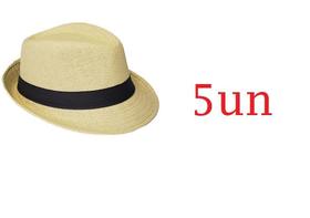 Chapéu Estilo Panamá Bege Aba Curta Feminino/ Masculino-5Un Chapéu Estilo Panamá Bege Aba Curta Feminino/ Masculino-5Un