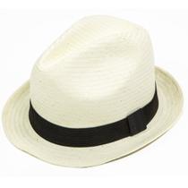 Chapéu Estilo Panamá Branco - Aba Curta Chapelaria Vintage
