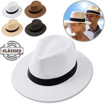 Chapéu Estilo Panamá Palha Faixa Preta Aba Larga Alta Qualidade Chapelaria Masculino Feminino Casual Festa Viagem pagodeiro Clássico Chapéu Estilo Panamá Palha Faixa Preta Aba Larga Alta Qualidade Chapelaria Masculino Feminino Casual Festa Viagem pagodeiro Clássico
