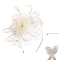 Chapéu Fascinator SAFERIN Butterfly Kentucky Derby Beige