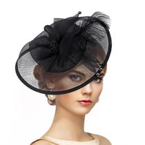 Chapéu Fascinator Zinniday Victoria Feather 2025 Kentucky Black