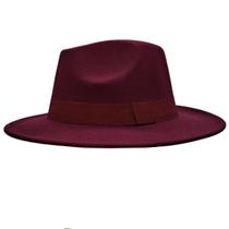 Chapéu Fedora Aba Reta 7cm Unissex Clássico Ajustável