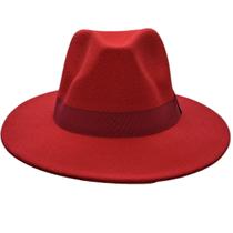Chapéu Fedora Aba Reta 7cm Unissex Preto Clássico Ajustável