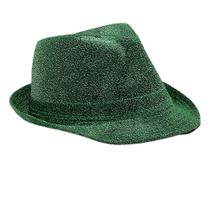 Chapéu Fedora blinkee com acabamento brilhante em tecido verde macio
