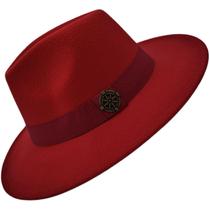 Chapéu Fedora Clássico Em Feltro Com Pingente Aba 7Cm