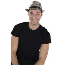 Chapéu Fedora com Paetês Dress Up America - Adulto - Dourado