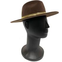 Chapéu Fedora Country Bandinha Brilho Setas Douradas Aba Média Top Premium Hats
