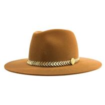 Chapéu Fedora Country Bandinha Brilho Setas Douradas Aba Média Top Premium Hats - Chapéu Premium