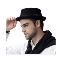 Chapéu Fedora de Feltro de Lã Preto - Aba Larga - Estilo Vintage para Homens