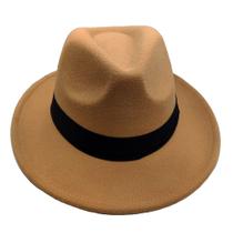 Chapéu Fedora Feltro Aba Grande Unissex Ajustável Várias Cores