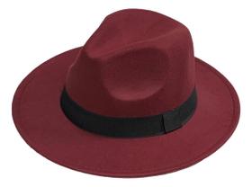 Chapéu Fedora Feltro Aba Grande Unissex Várias Core Chapéu Fedora Feltro Aba Grande Unissex Várias Core