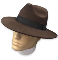 Chapéu Fedora Feltro Unisex Preto Aba Dura 6 Cm