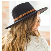 Chapéu Fedora Feltro Unissex Preto Cury Unissex Clássico Chapéu Fedora Feltro Unissex Preto Cury Unissex Clássico