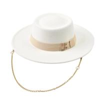Chapéu Fedora Feminino Elegante De Feltro Com Letra RB Em Metal Para Outono Inverno, Derby,