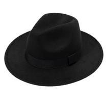 Chapéu Fedora Gângster Preto Aba Média Feltro Chapeu Panamá Feltro Ajustável Clássico